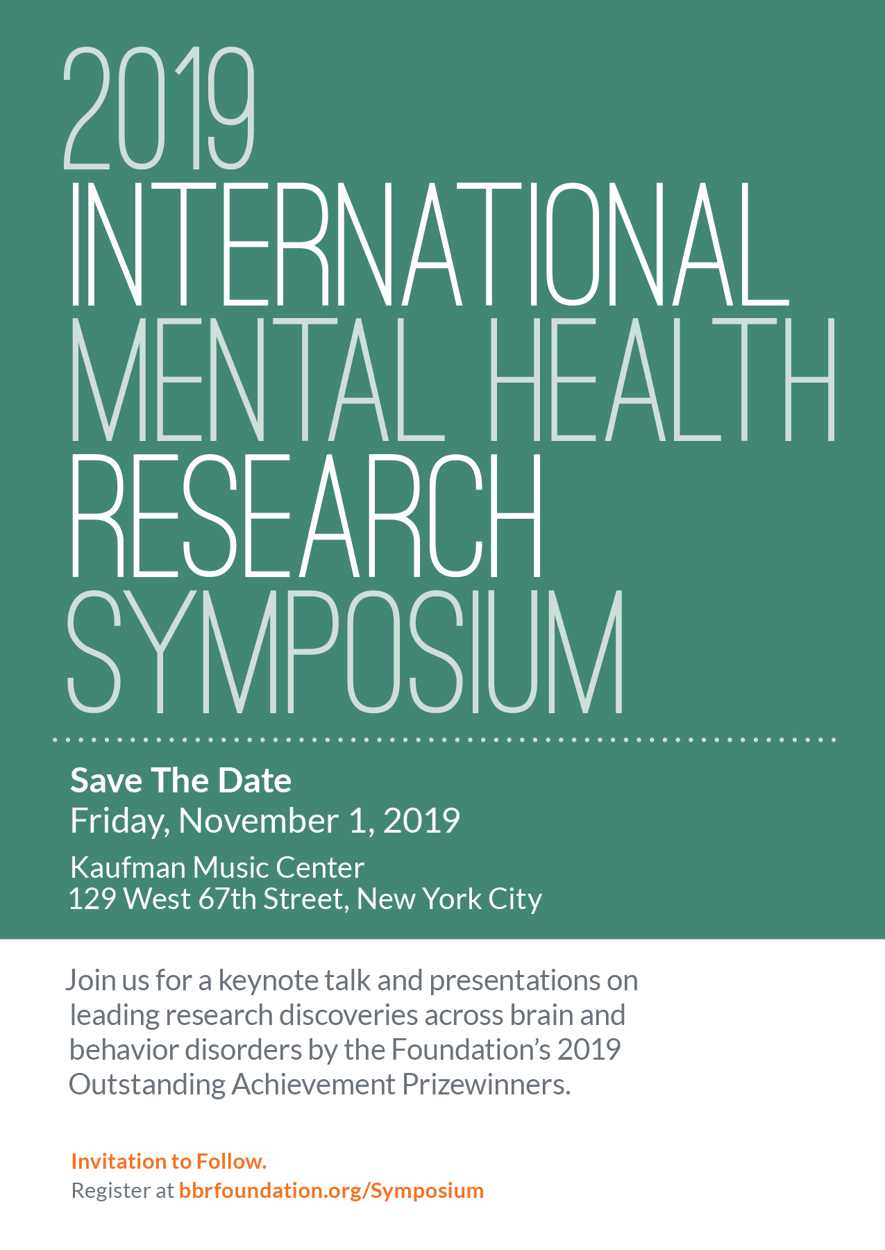 2019 International Mental Health Research Symposium
